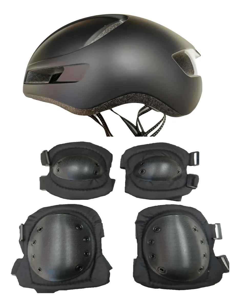 Pack Protección Adulto Casco Bici Ajusta+ Rodillera + Codera